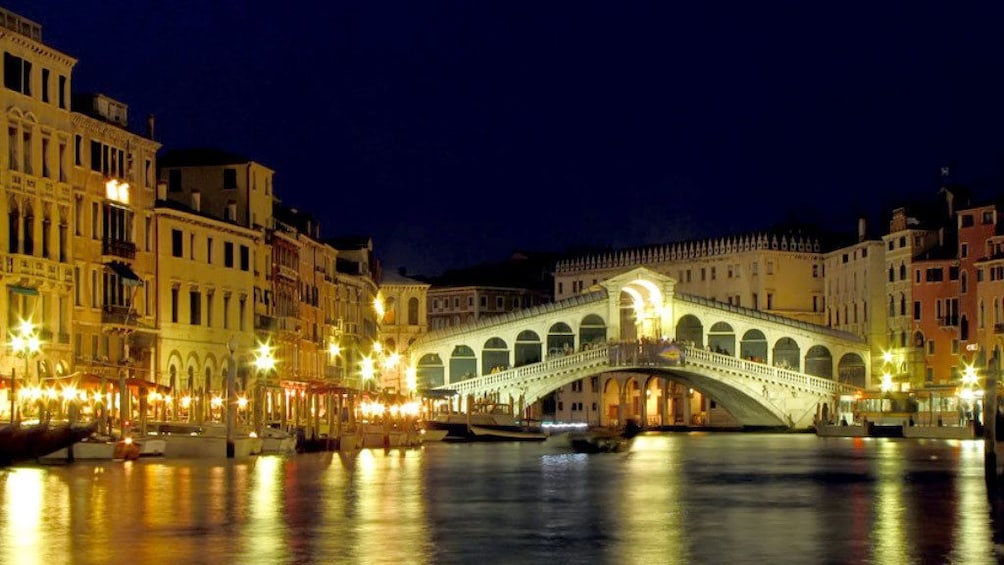City view at night on Legends and ghosts of Venice tour in Italy