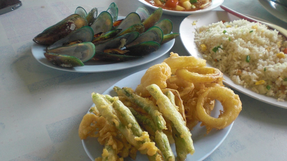 a selection of local seafood at Koh Larn Coral Island
