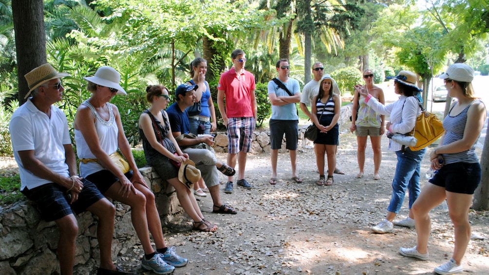 Tour group with guide in Athens