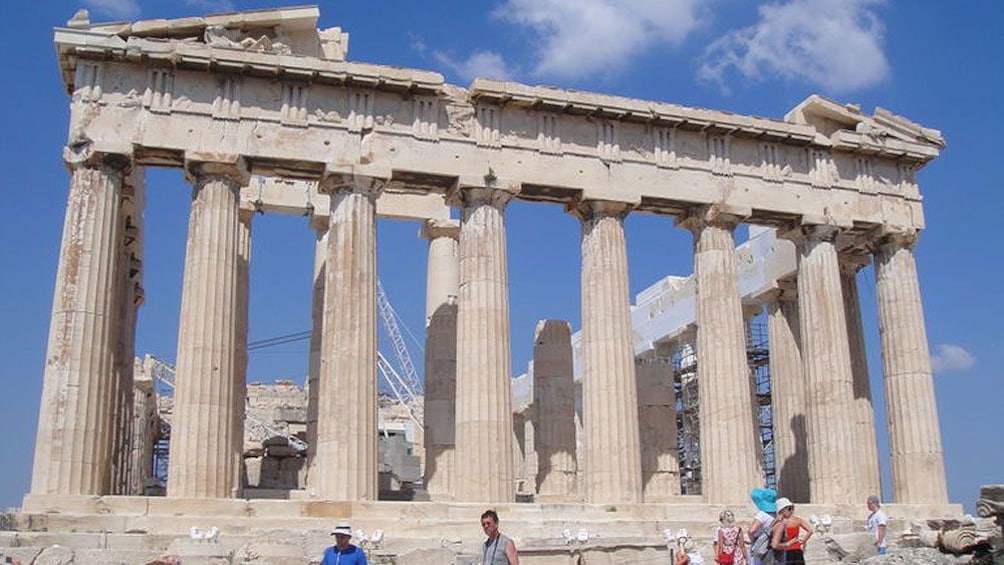 Tourists at the Parthenon in Athens