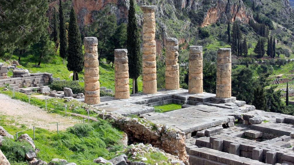 The remaining columns of the Temple of Apollo at Delphi