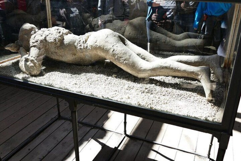 plaster cast of the body of Pompeii people