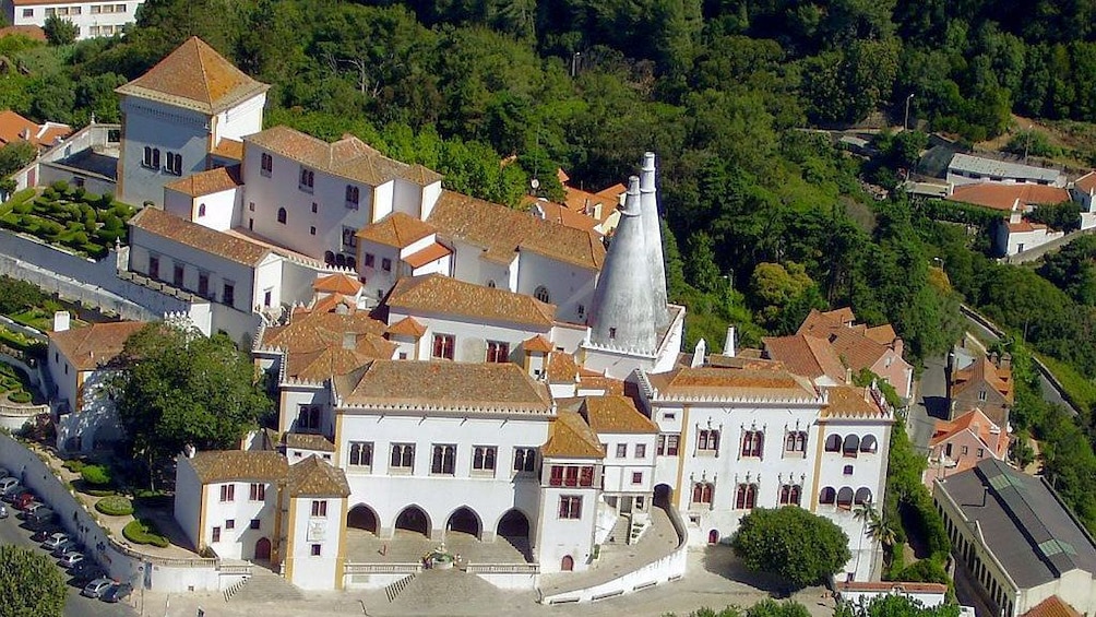 Aerial view of Sintra National Palace in Portugal