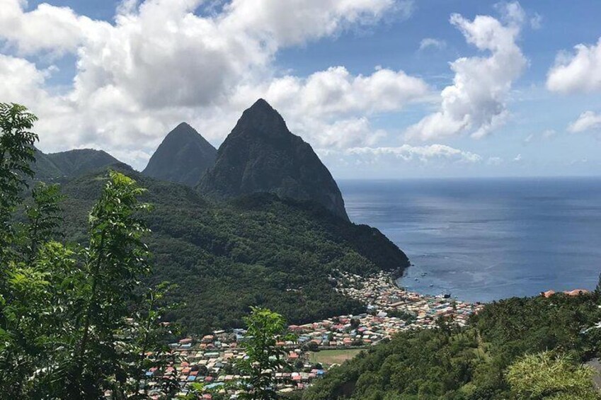 View of the Pitons