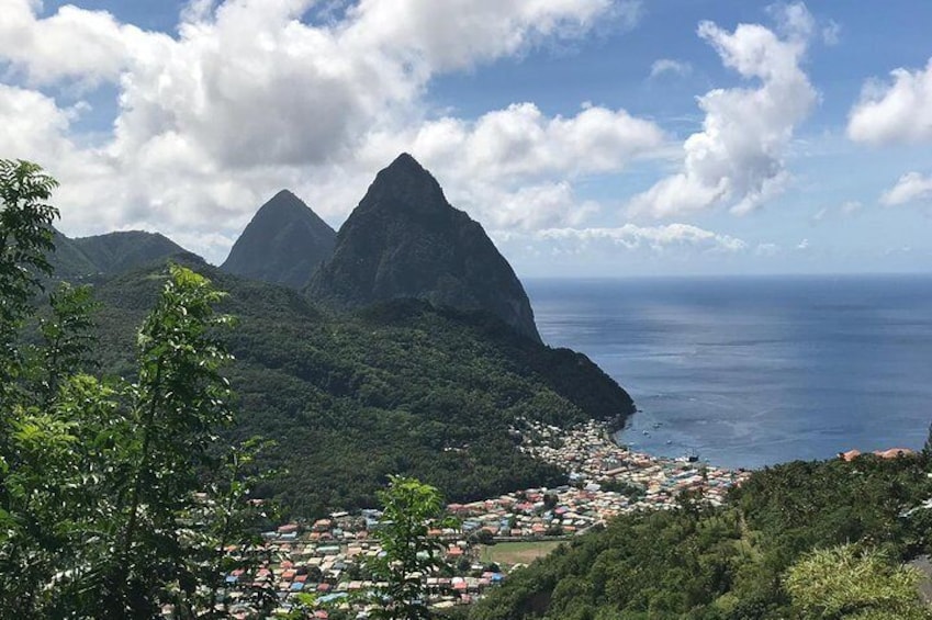View of the Pitons