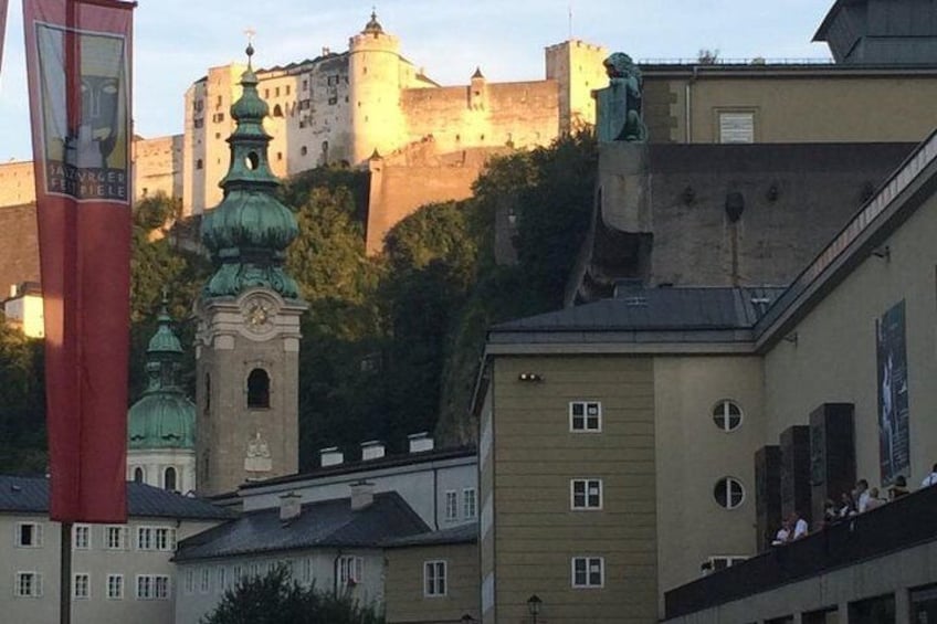 The festival house with fortress in the back 