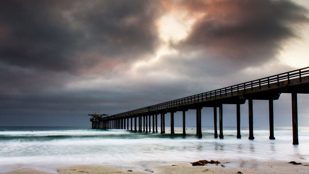 Long dock on La Jolla beach in San Diego 