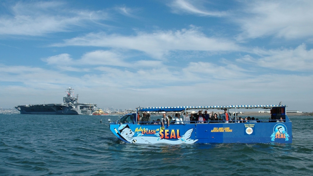 The hydra terra amphibious vehicle in the ocean near San Diego
