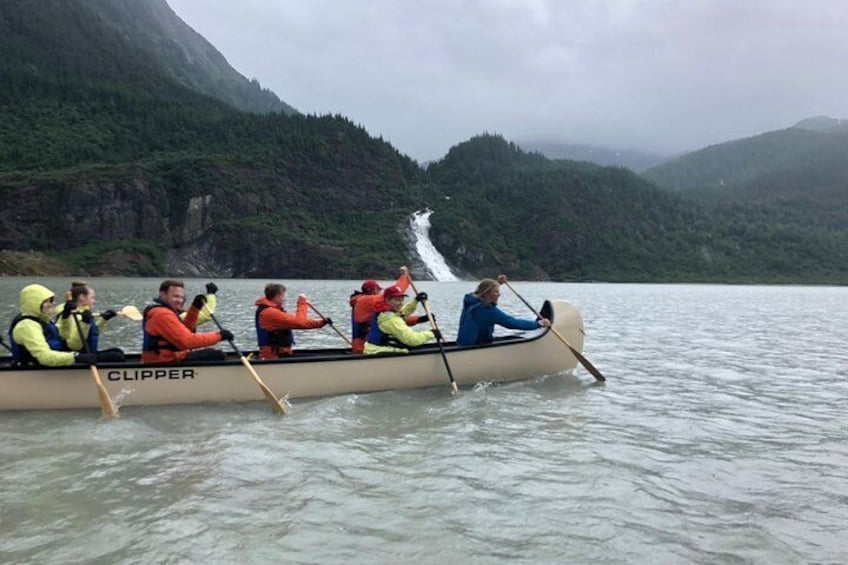 Paddle by Nugget Falls on your way to Mendenhall Glacier!