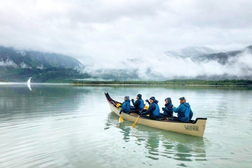 Off to adventure on the Mendenhall Lake Canoe Tour.