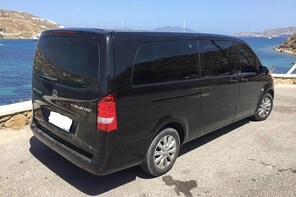 Arrival Private Transfer from Mykonos Airport JMK to Mykonos by Minivan