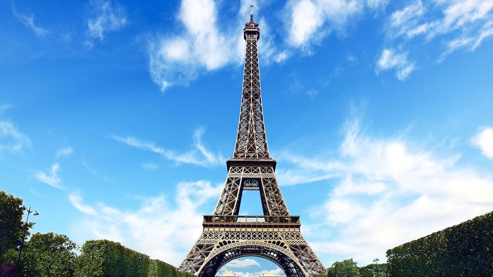 Eiffel Tower with blue sky in Paris