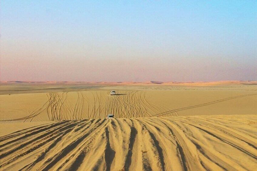 (Private)Desert Safari Dune Bashing, Camel Ride, Sand Boarding, Inland Sea Visit