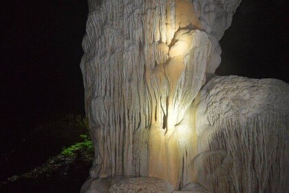 Crystal Cave frozen waterfall, Pools and Cave-Tubing