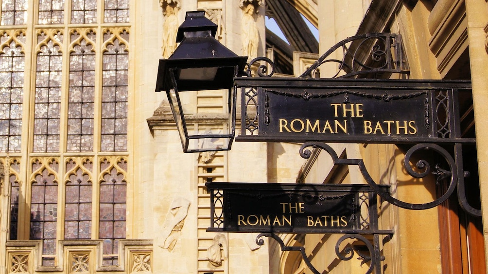 lamp post signs for The Bath House in London