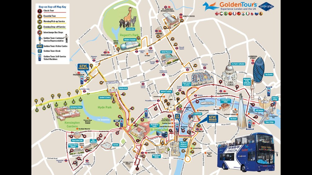 London Hop-On Hop-Off Open Top Bus Tour & River Cruise