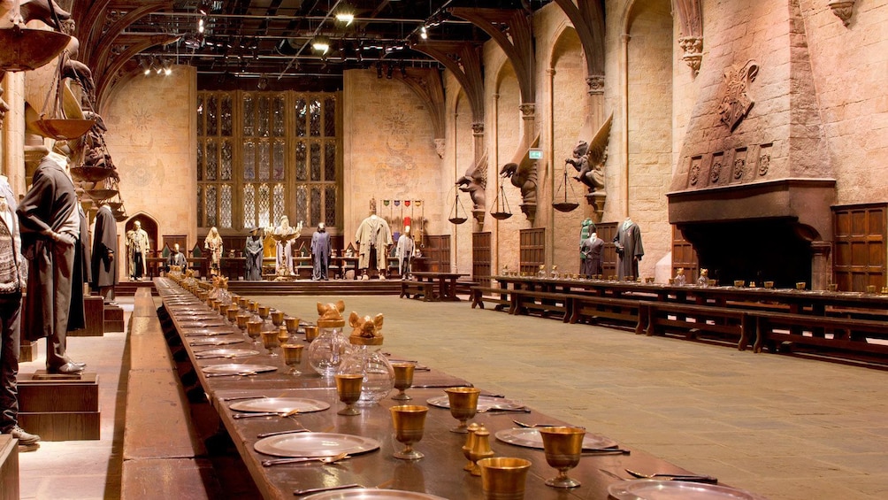 View of grand hall set of Harry Potter in London