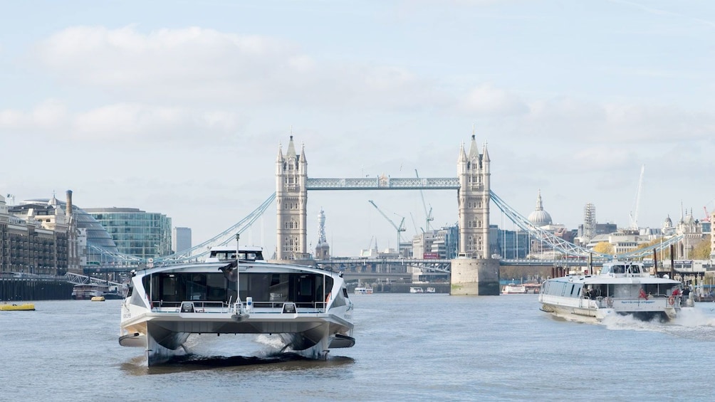 passenger ferries on London Harbor in London