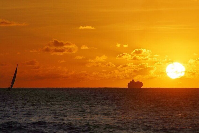 Sunset view at Maho Beach