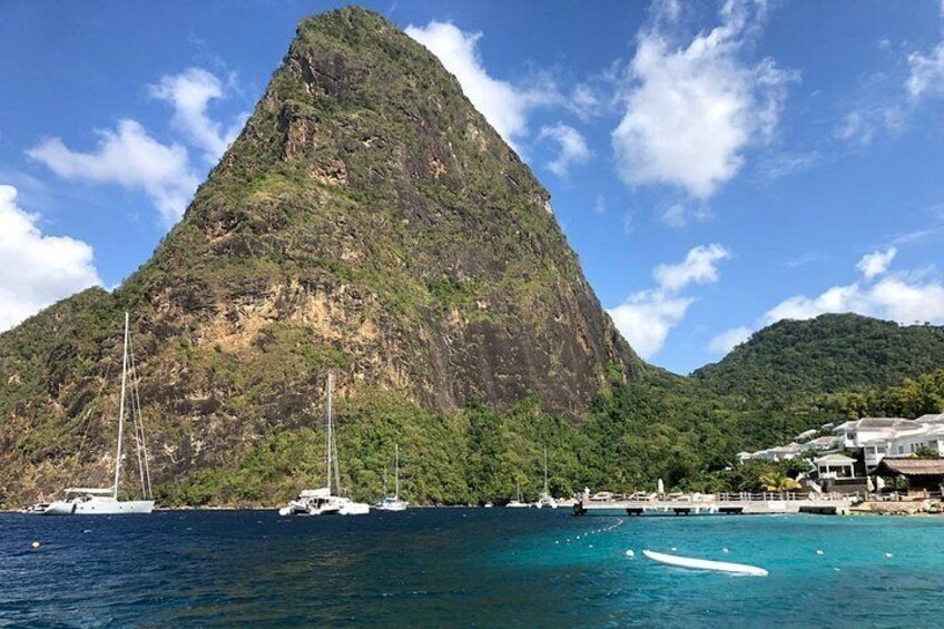 Sugar Beach - nestled between the iconic Pitons