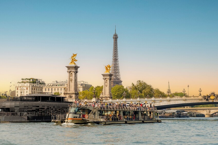 Bateaux Parisiens Seine Sightseeing Cruise starting at the Eiffel Tower