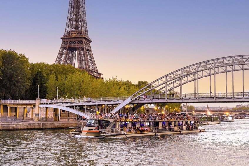 Bateaux Parisiens Seine Sightseeing Cruise starting at the Eiffel Tower