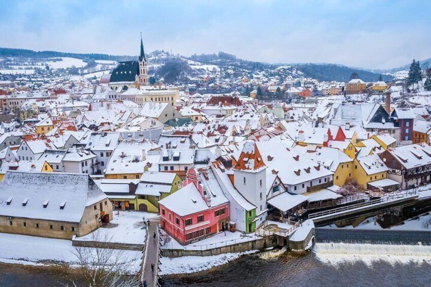 Winter charm of Cesky Krumlov.