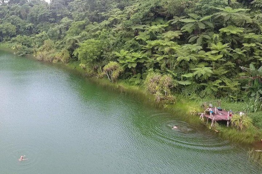 Swimming in a Volcanic Crater Lake