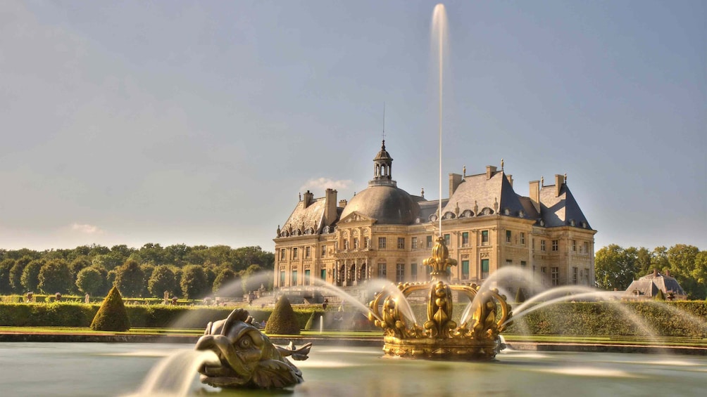 View of Vaux Le Vicomte from its garden. 