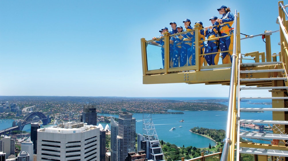 Group of Tourists on the Skywalk of the Sydney Tower Eye