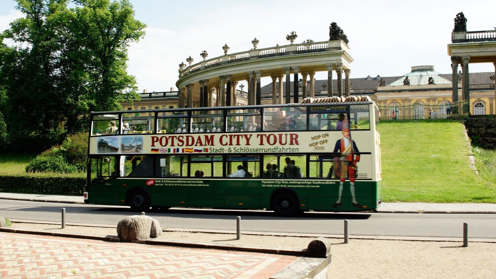 Open air double decker tour bus offers unique views of Potsdam