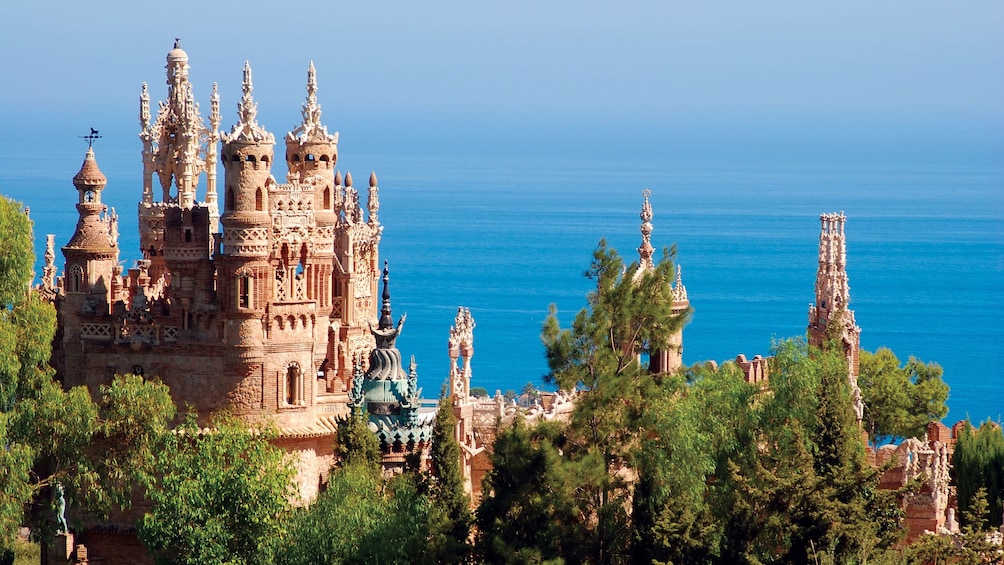 Castillo Monumento Colomares overlooking the shore in Benalmadena 