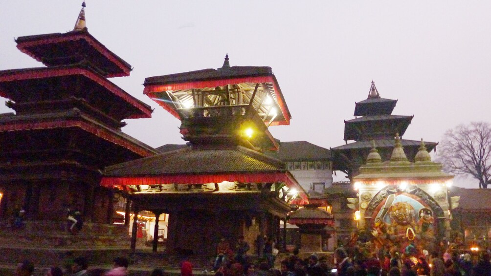 Durbar Square in Kathmandu at night time