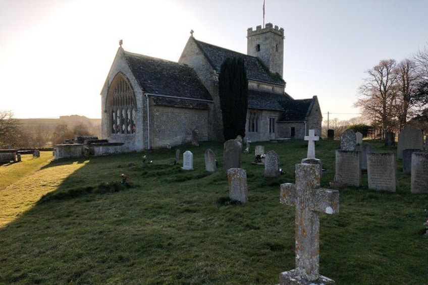 Scenic Cotswolds churchyard