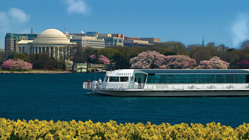 The Odyssey of Washington cruising by the Jefferson Memorial in Washington DC