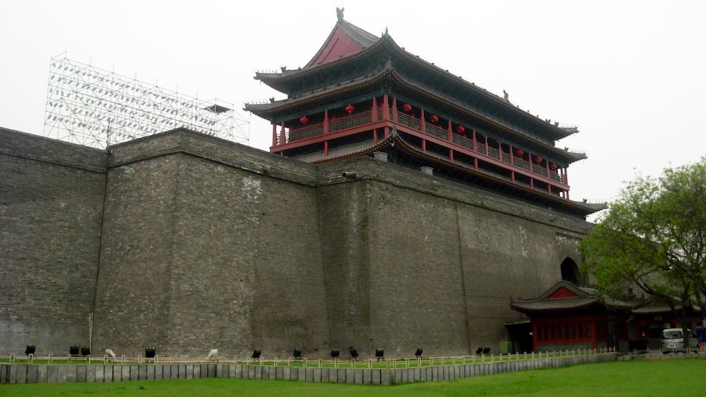 styled building with high walls in xian