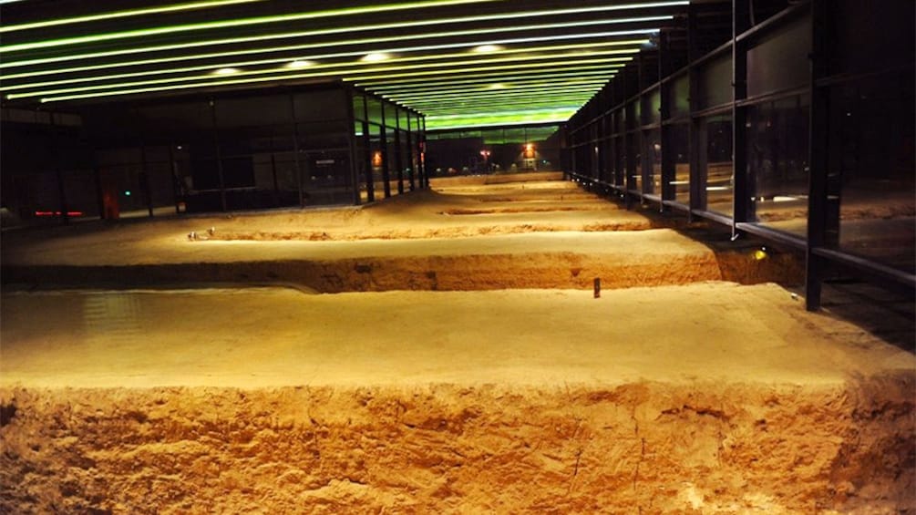 stone floor with illuminated ceiling