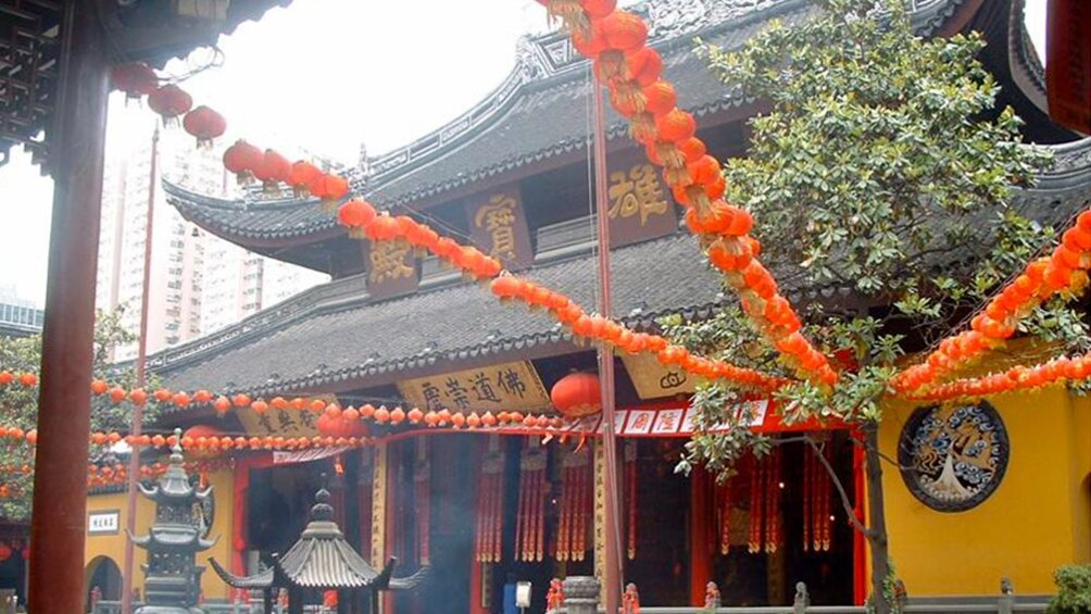 Close view of the Jade Buddha Temple in Shanghai 