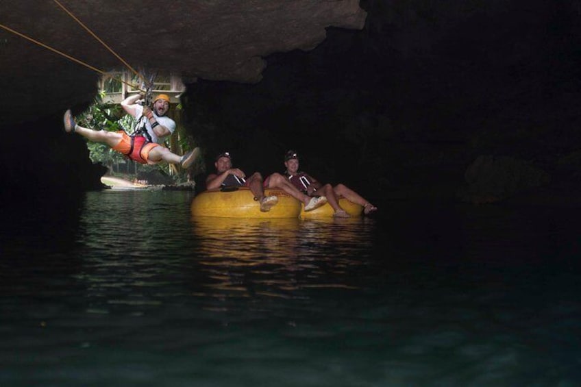 Cave Tubing and Zip line Adventure from San pedro Ambergris caye