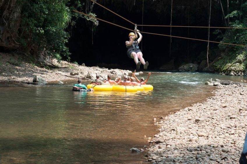 Cave Tubing and Zip line Adventure from San pedro Ambergris caye