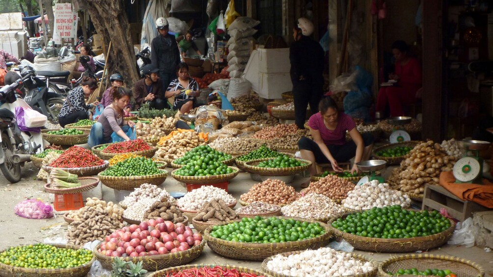 Local market with fresh ingredients in Ho Chi Minh City 