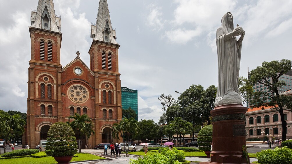 Stunning view of the Saigon Notre-Dame Basilica in Ho Chi Minh City Vietnam