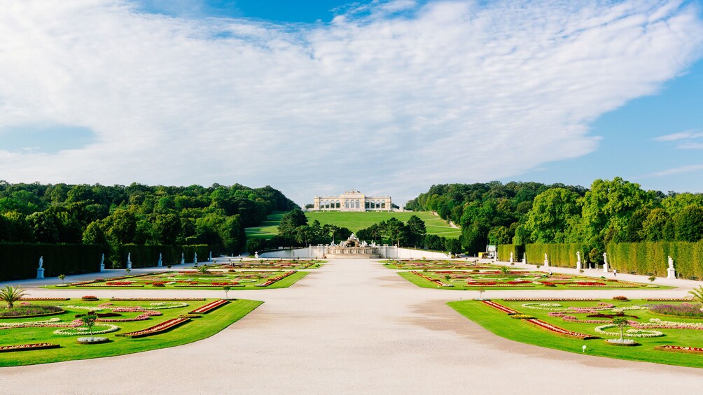 Extensive grounds with Schönbrunn Palace on hill in Vienna