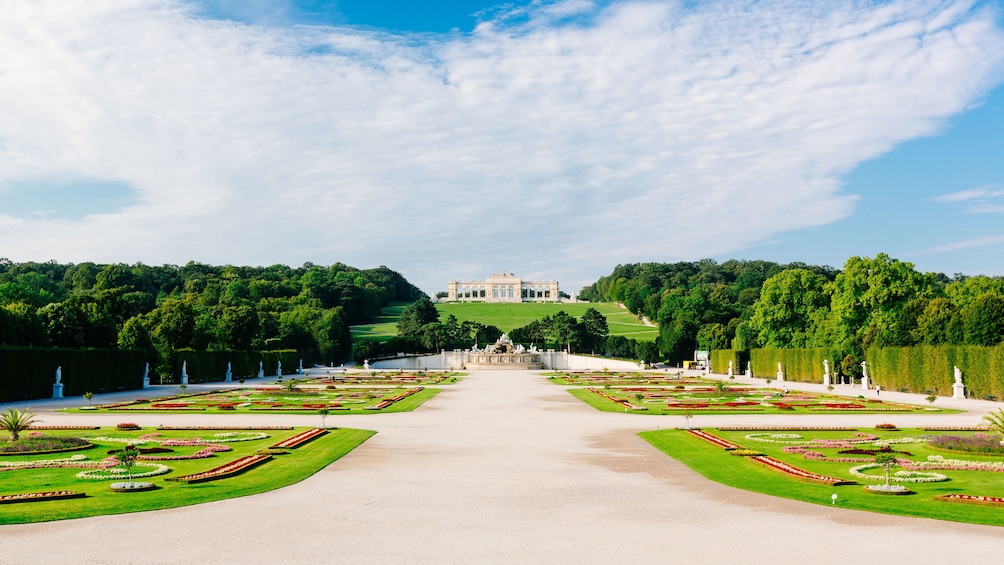 Extensive grounds with Schönbrunn Palace on hill in Vienna