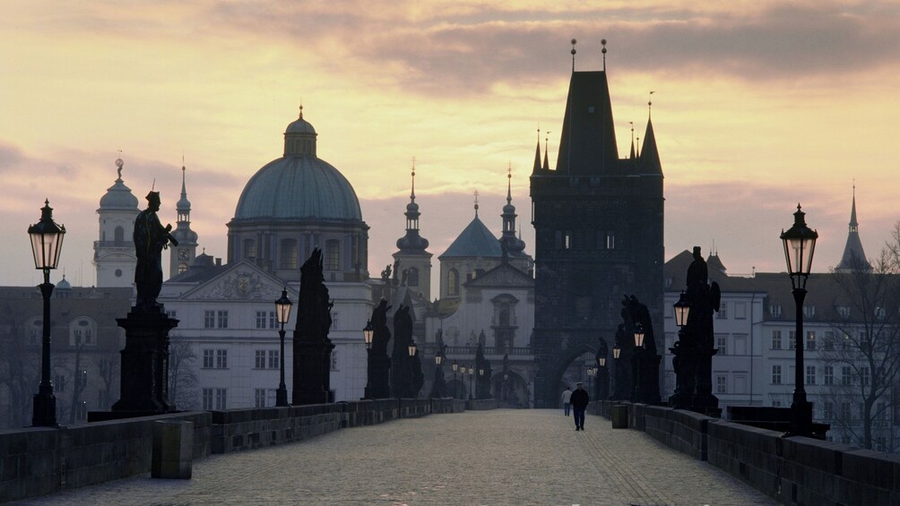 Sunset view of the Jewish Quarter in Prague