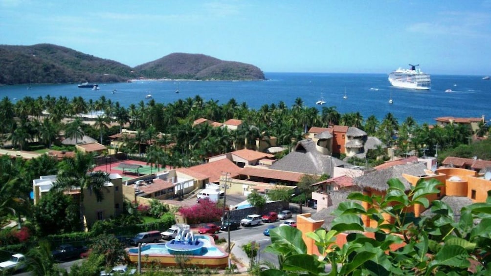 Aerial view of the city of Ixtapa
