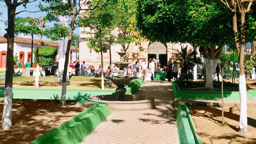 Colorful city square