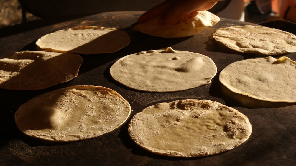 tortillas cooking in Copala