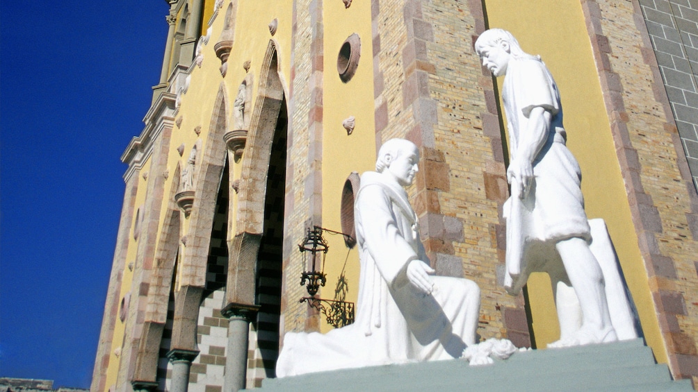 Statue outside a church in Mazatlan