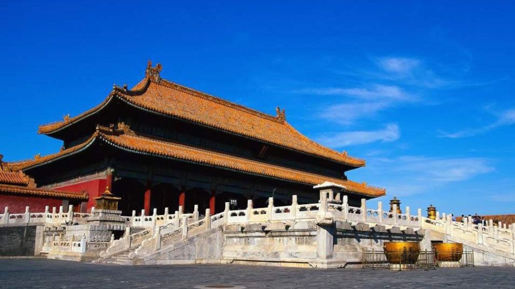 Show item 3 of 10. At the entrance of the Forbidden City in China